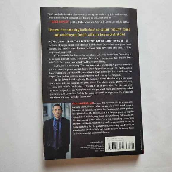 Carnivore Code Optimal Health Ancestral Diet- Paul Saladino paperback book- meat - Picture 3 of 16